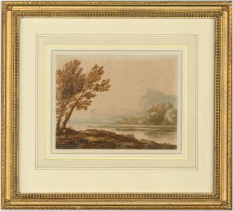 Attributed to Alexander Cozens (1717-1786) - Watercolour, River Landscape
