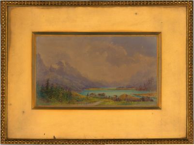 J. Brockett - Signed 19th Century Watercolour, Lake Landscape