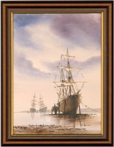 Ken Hammond (b.1948) - Signed and Framed Contemporary Acrylic, Naval Ships