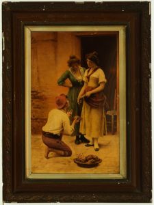 Late 19th Century Photogravure, Crab Seller After Eugene de Blaas