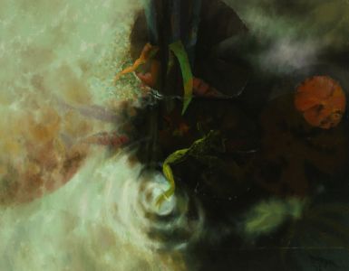 Glyn Morgan (1926-2015) - Signed and Dated 1976 Oil, Frog in a Pond
