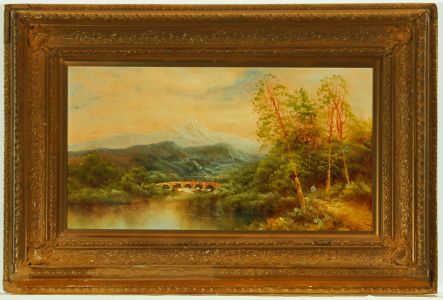 Gilt Framed 19th Century Oil - Rural River Landscape