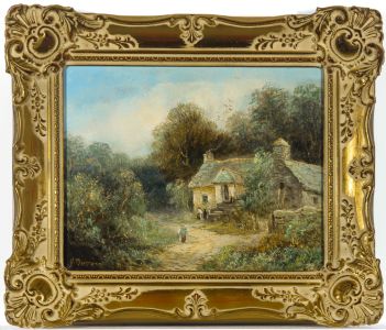 J. Barrett - Signed and Framed 19th Century Oil, Cottage Dolgelly, North Wales