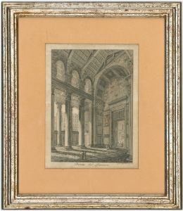 Antonio Acquaroni - Framed Early 19th Century Etching, Pronao del Panteon