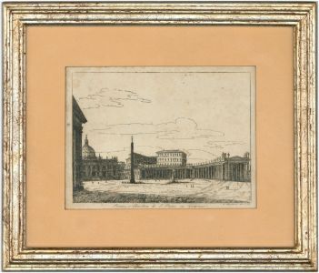 Antonio Acquaroni - Framed Early 19th Century Etching, San Pietro in Vaticano