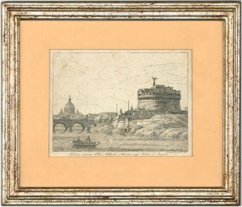 Antonio Acquaroni - Framed Early 19th Century Etching, Castel Sant'Angelo