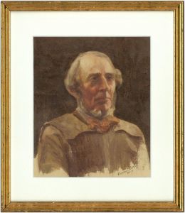 Florence Stuart - Signed 1895 Watercolour, Portrait of an Artist