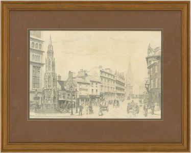 John Shelton - Signed Mid 20th Century Graphite Drawing, Nottingham Scene