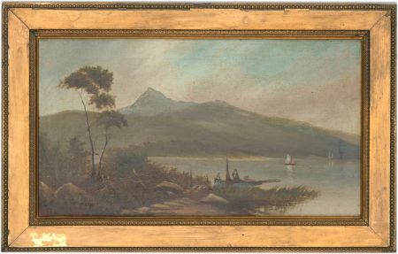 Fine English School 19th Century Oil - Highland Loch Landscape