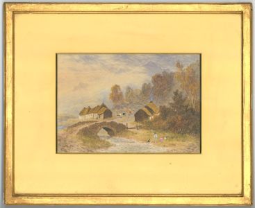 Fred Alsop - Signed 1879 Watercolour, Children Playing by a River