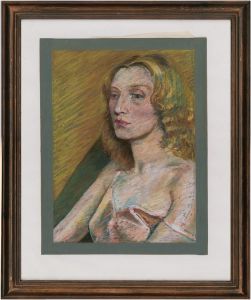 Framed Mid 20th Century Pastel - Portrait of a Woman