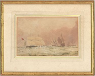 William Callow (1812-1908) - Signed Watercolour, Nautical Battle Scene