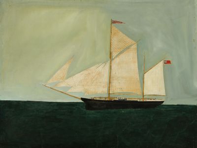 English School 19th Century Oil - Ship in Full Sail