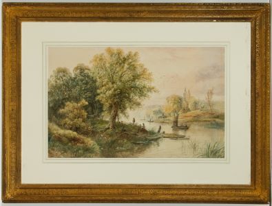 Attributed to Edwin Earp (1851-1945) - Impressive Watercolour, River Landscape