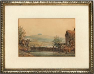 English School Framed 19th Century Watercolour - St Catherine's Hill, Winchester