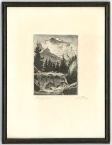 Two Signed and Framed Mid 20th Century Original Etchings - Swiss Scenes