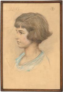 Murray Bernard Bladon (1864-1939) - Framed 1921 Pastel, Portrait of a Young Girl