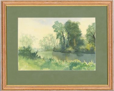 James Frank Adams (1923-2008) - Watercolour, Rural River Landscape