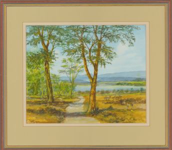 James Frank Adams (1923-2008) - 2000 Watercolour, A Road to the Lake