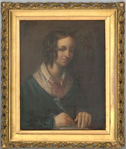 Gilt Framed 19th Century Oil - A Victorian Lady Writing