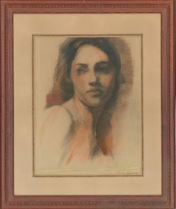 Framed 1928 Pastel - Portrait of a Lady