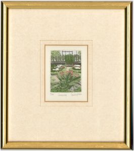 David Suff (b.1955) - Pair of Original 1986 Etchings, The Conservatory and Pool