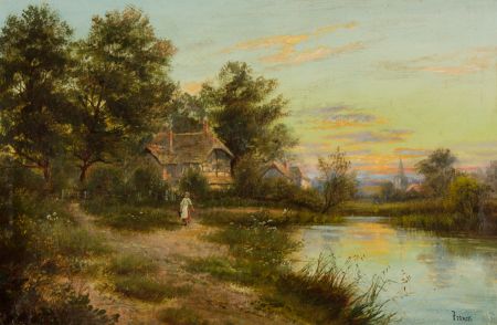 Francis - 19th Century Oil, Evening on the Avon