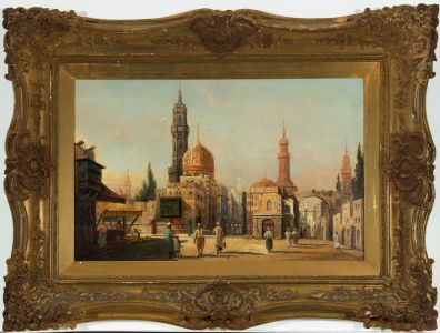 Karl Kaufmann (1843-1902) - Fine 19th Century Oil, North African Street Scene