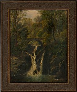 Framed Late 19th Century Oil - The Waterfall