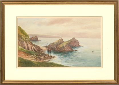 George Henry Jenkins (1843-1914) - Signed Watercolour, Cornish Coast