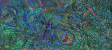 M. Clegg - Contemporary Mixed Media, Abstract in Blues and Greens