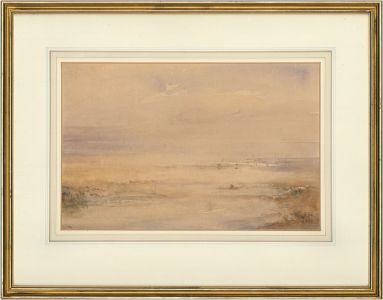 C.P. - Framed 1877 Watercolour, Summer Seascape