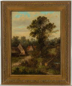 William Yates - 19th Century Oil, Cottages in a Rural English Landscape