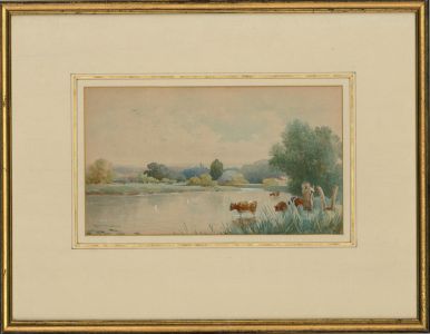 Albert Edward Bowers (fl.1875-1893) - Watercolour, A View of the Thames