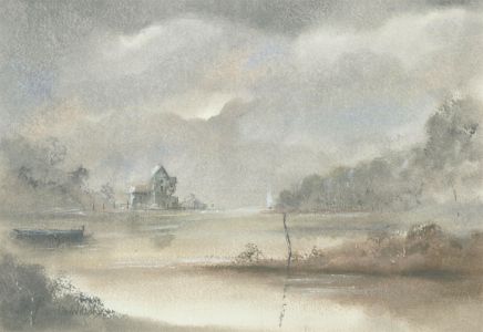 Ian Wilson - Signed and Framed Contemporary Pastel, The Lake House