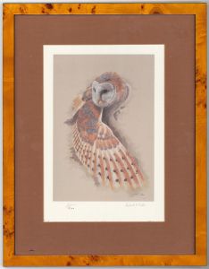 Robert E. Fuller - Signed and Framed 1993 Lithograph, The Owl