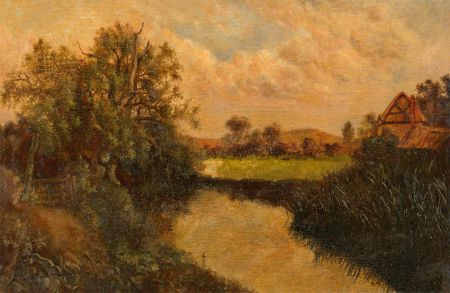 Late 19th Century Oil - Rustic River Scene