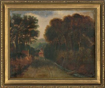 Framed 19th Century Oil - The Country Lane