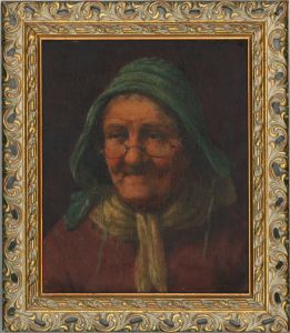 Ornate Framed Late 19th Century Oil - Elderly Dutch Lady