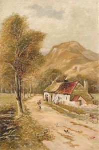 T. Lewis - 1899 Oil, Highland Cottages