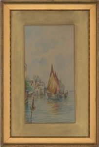 Edward Parrini (1850-1914) - Signed Late 19th Century Watercolour, Harbour Scene, Venice