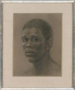 Ella Bennett - Framed Mid 20th Century Charcoal Drawing, Portrait of a Man