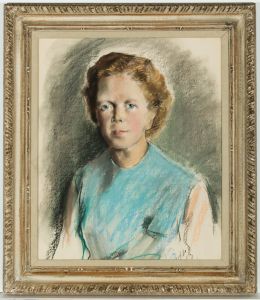 Large Framed Mid 20th Century Pastel - Portrait of a Woman