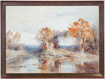 James Herbert Snell (1861-1935) - 19th Century Watercolour, Autumnal River Landscape