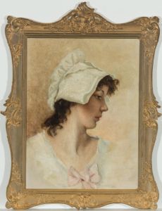 Stunning Gilt Framed Late 19th Century Oil - Portrait of a Young Woman