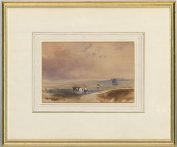Framed Late 19th Century Watercolour - Figure and Livestock