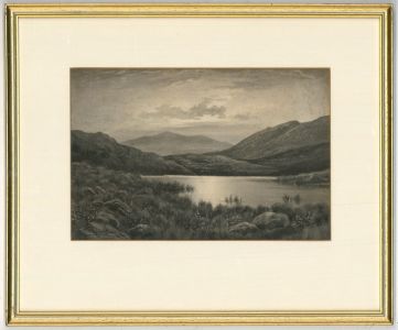 Tom Murray Bernard Bladon (1864-1939) RBSA - 1890 Grisaille Watercolour, Lake