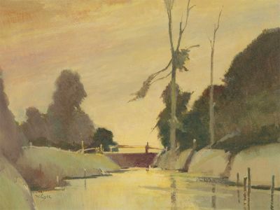 William Eyre (1891-1979) - Signed Oil, The Woodland Pool at Eventide.