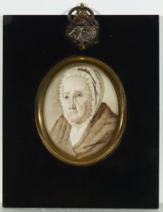 Framed 19th Century - Miniature Portrait of an Old Lady