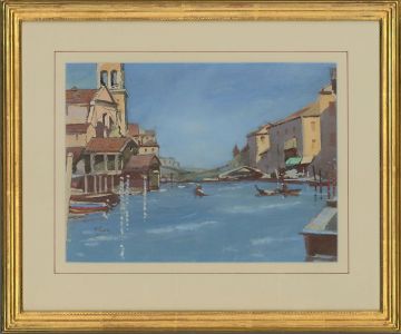 William Eyre (1891–1979) - 20th Century Gouache, View of Traviso, Venice